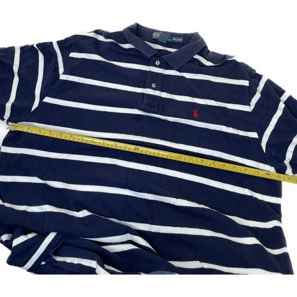 Polo Ralph Lauren Shirt Mens XXL TTG Striped Blue Cotton Short Sleeves - Picture 5 of 7